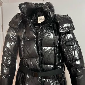 SAM. womens Soho Belted Down Puffer Jacket SIZE L